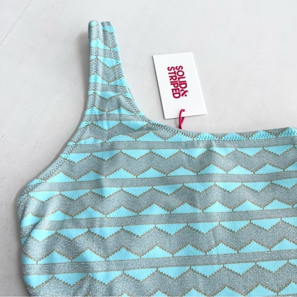 NEW Solid & Striped The Juliana Metallic Zig Zag One Piece Swimsuit - Picture 3 of 6
